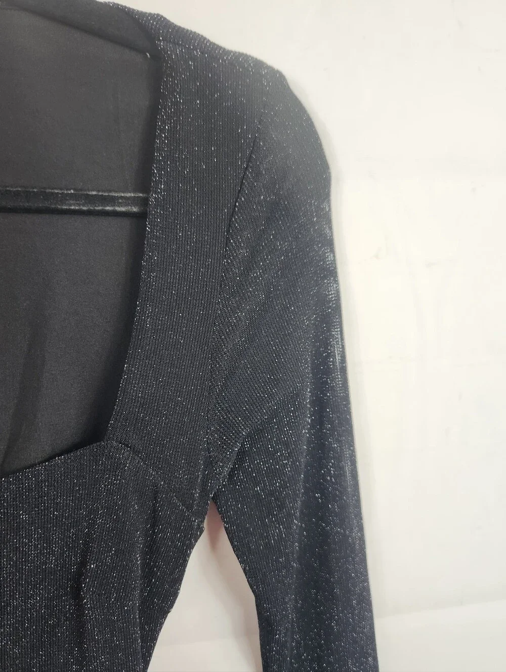 Hello Molly Bring Me To The Sky Metallic Black Shimmer Mini Dress Size S